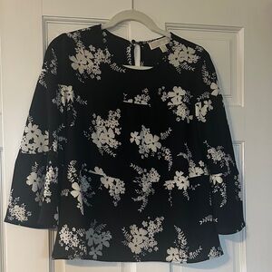 Michael Kors Monochrome Floral Blouse
